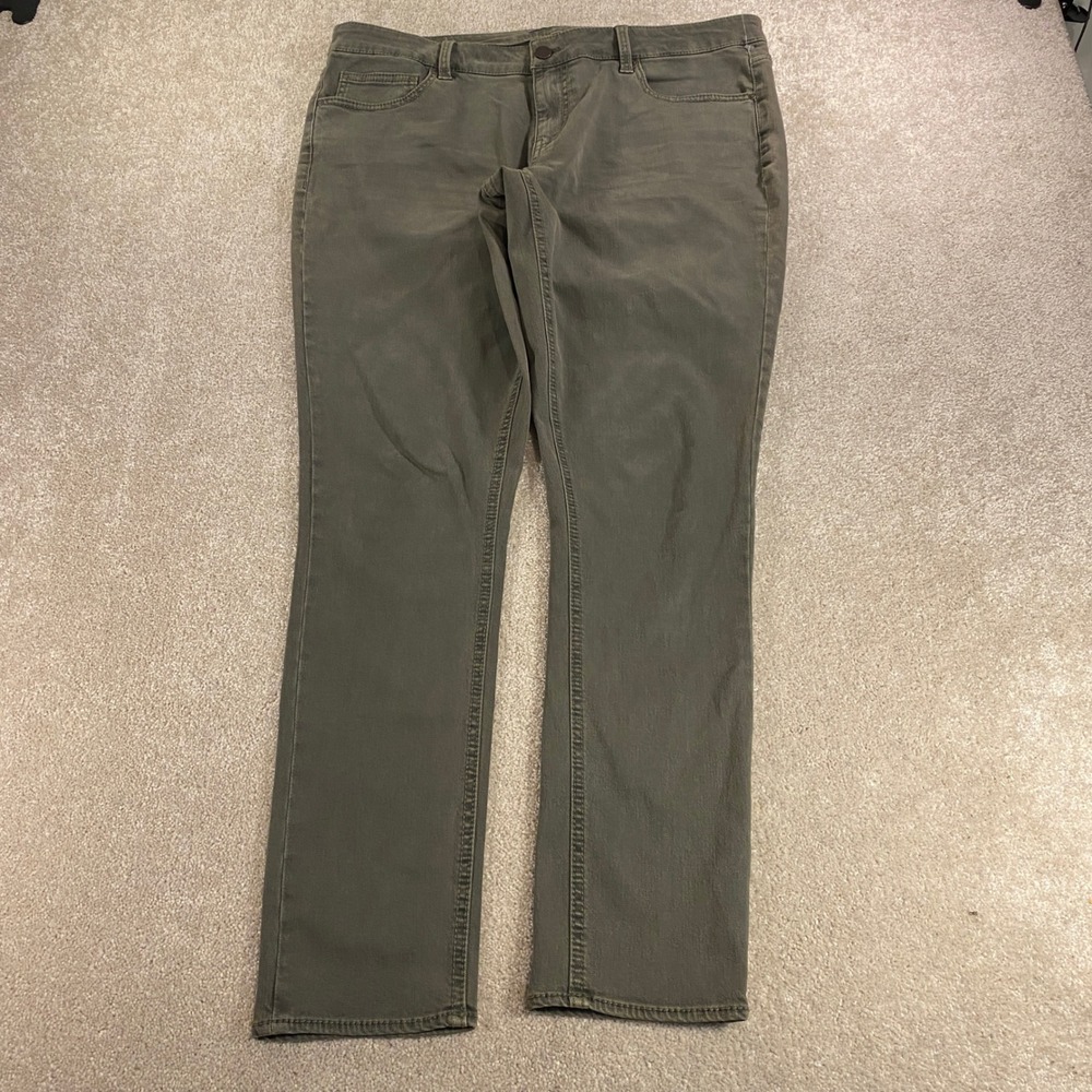 BKE Payton Jeans Mens 34 Olive Green Slim Straight Stretch Denim Pants
